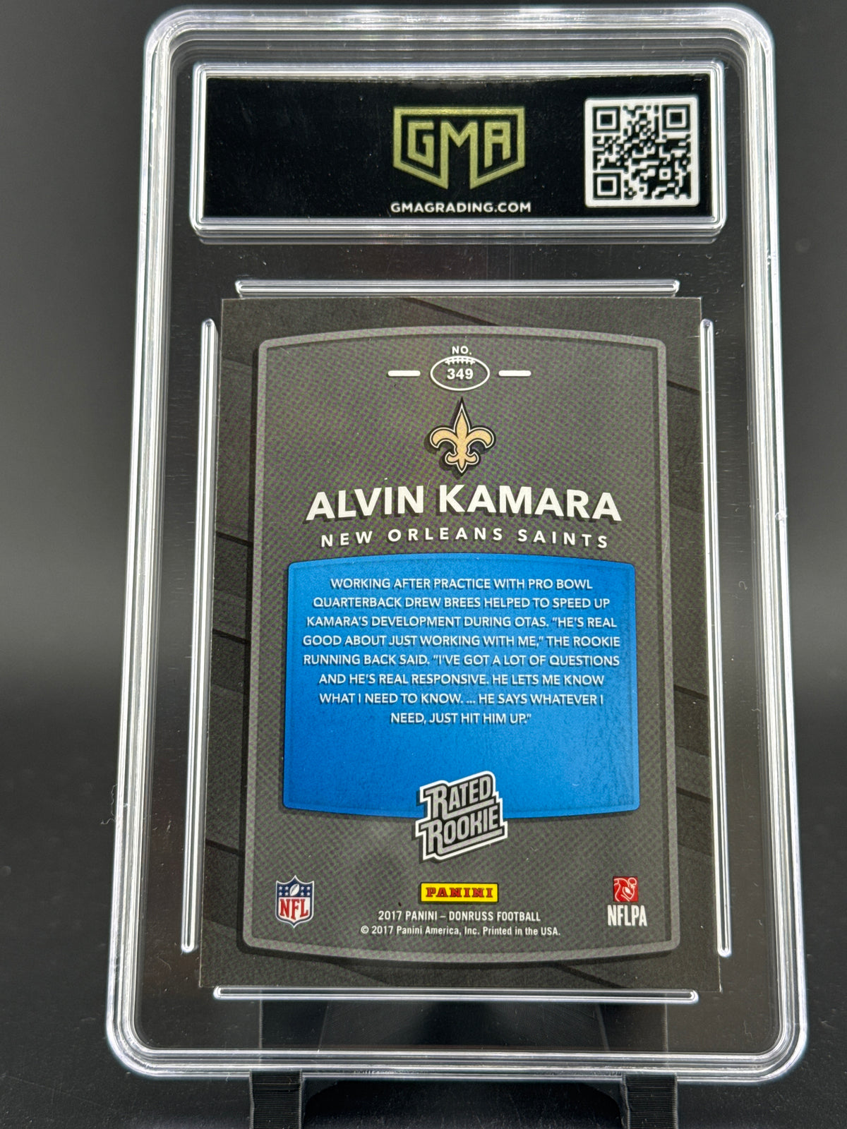 2017 Donruss Alvin Kamara #349 GMA 10