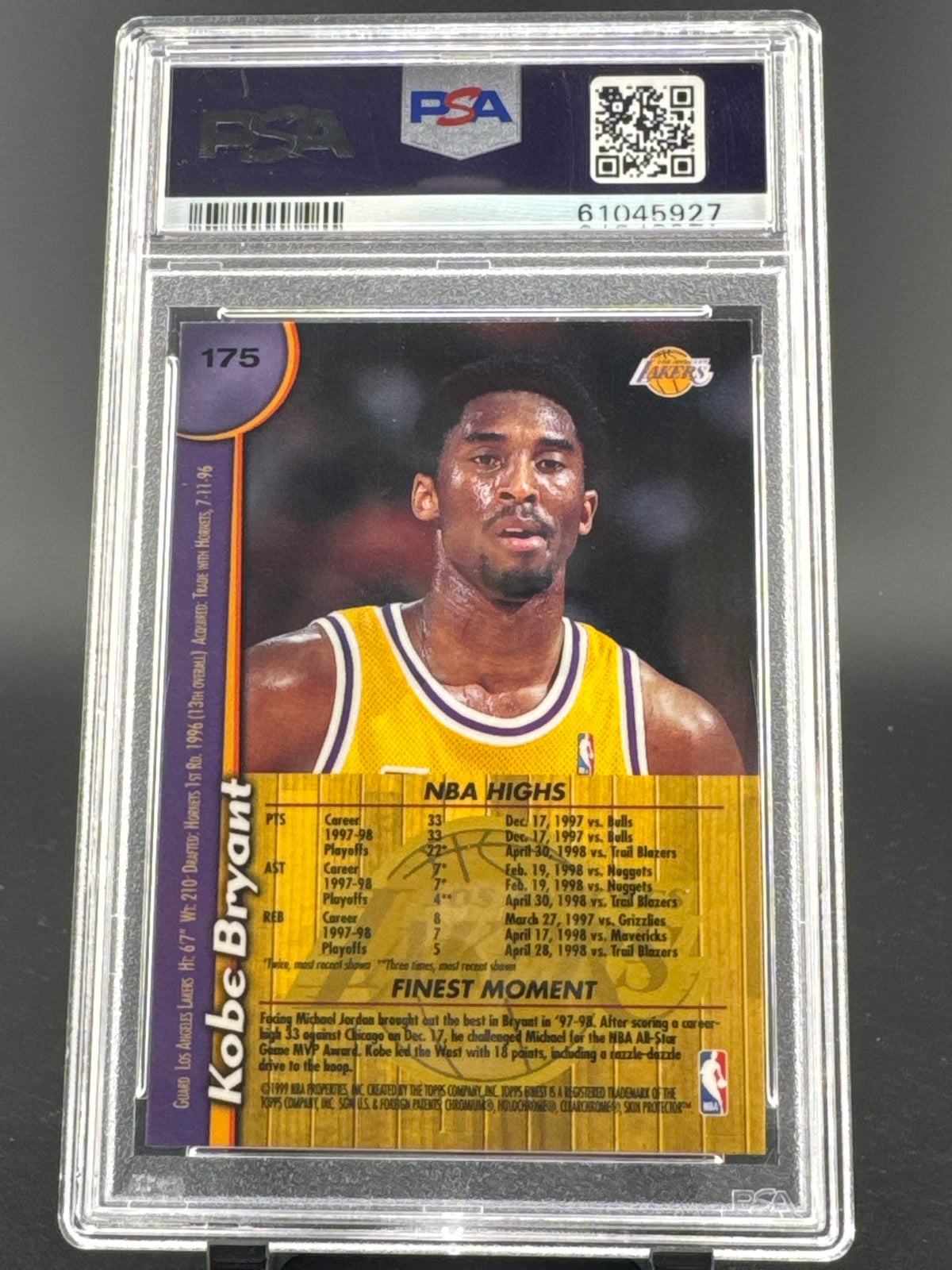 1998 Finest Kobe Bryant #175 PSA 10
