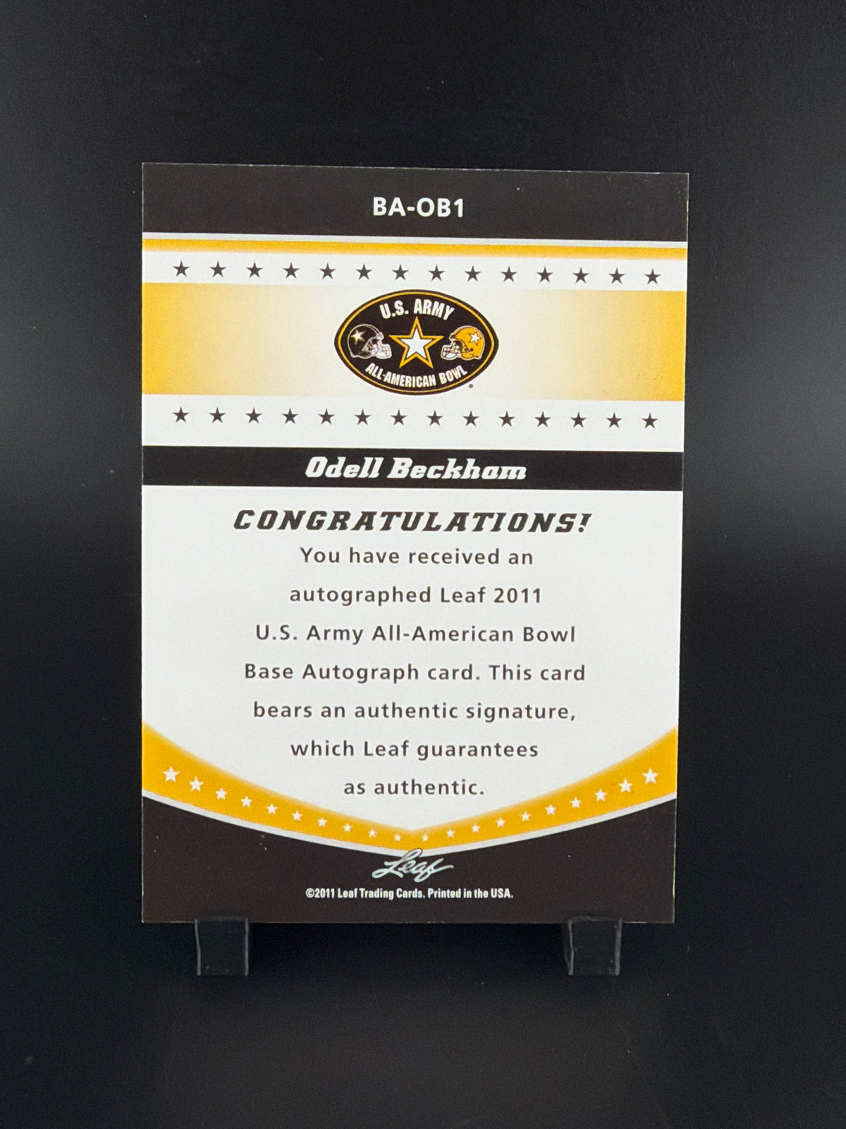 2011 Leaf U.S. Army All-American Bowl Odell Beckham Jr. Odell Beckham #BA-OB1