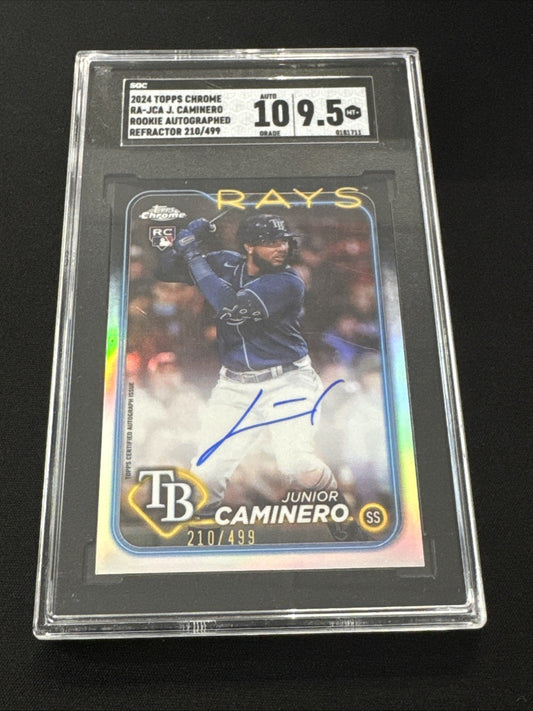 2024 Topps Chrome - Rookie Autographs Junior Caminero #RA-JCA Refractor /499...