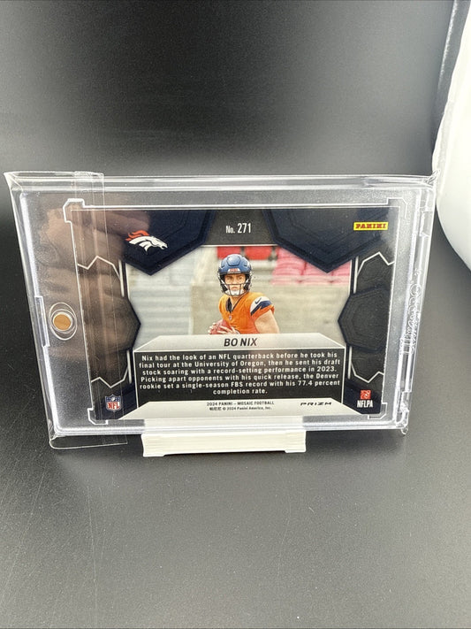 Panini 2024 Mosaic Bo Nix Rookie NFL Debut Mosaic Prizm #271 Broncos