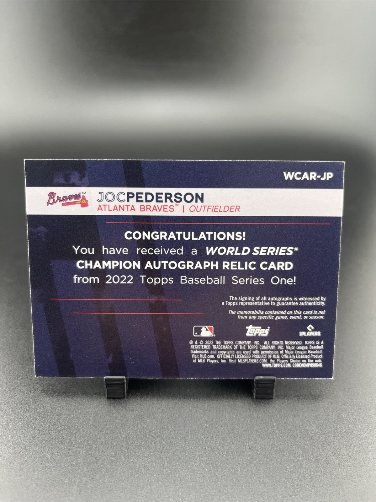 2022 Topps Series 1 - World Series Champion Auto Relic Joc Pederson #WCAR-