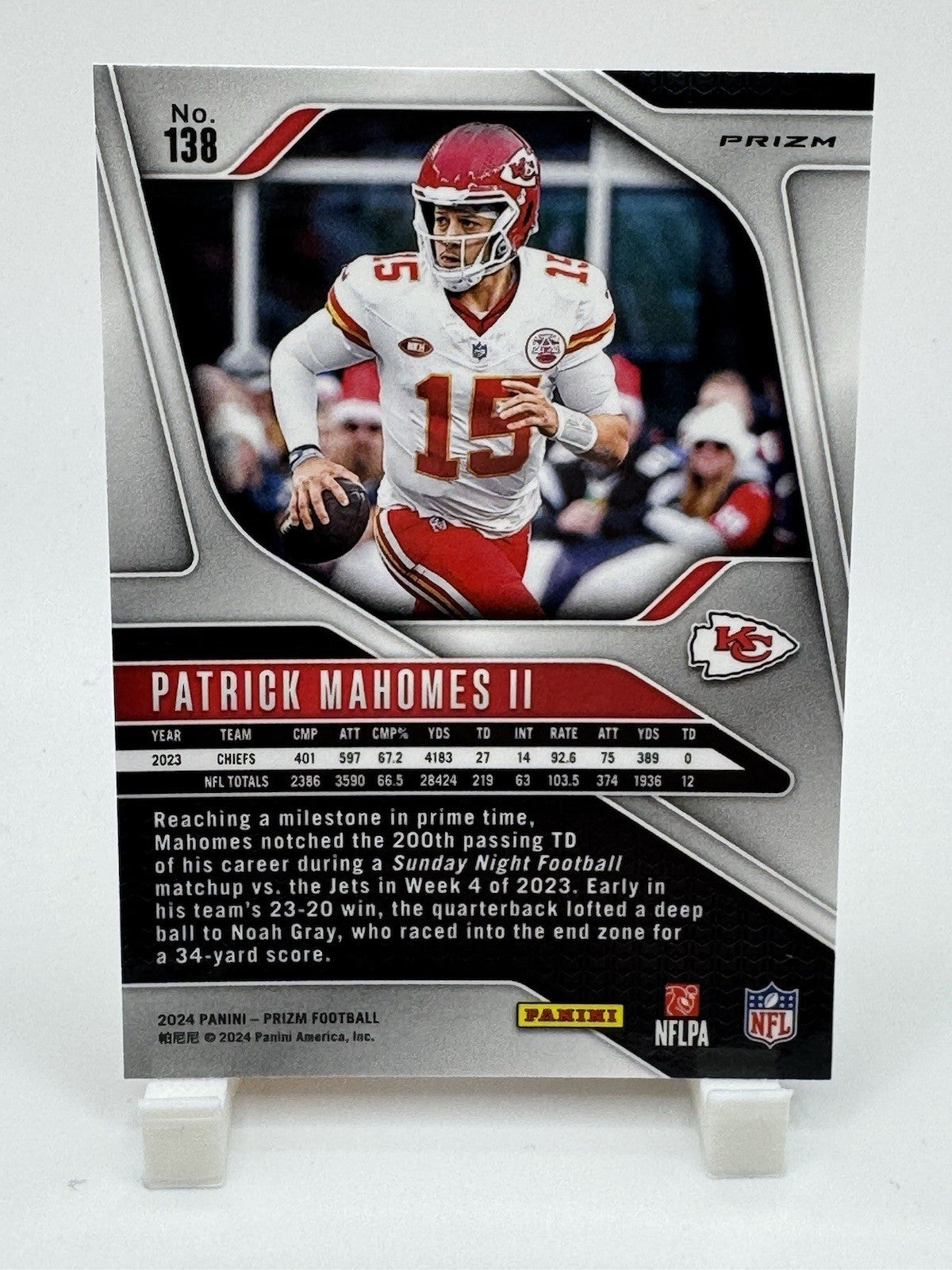 Patrick Mahomes II 2024 Panini Prizm Orange Lazer Prizm Kansas City Chiefs #138