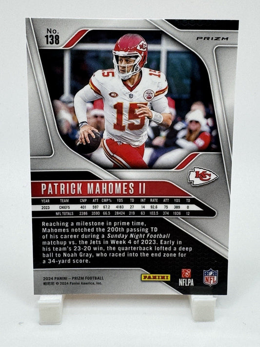 Patrick Mahomes II 2024 Panini Prizm Orange Lazer Prizm Kansas City Chiefs #138