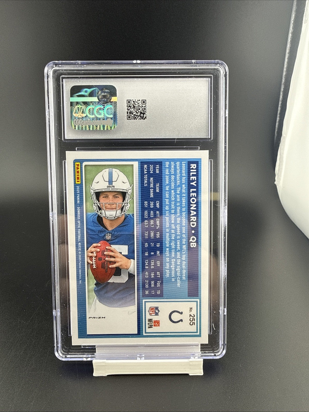2025 Panini Donruss Optic - Rated Rookie Riley Leonard #255 Purple Shock...