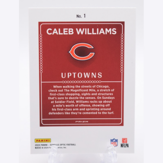 2024 Panini Donruss Optic Caleb Williams Uptown #1 Rookie Case Hit SSP Bears RC