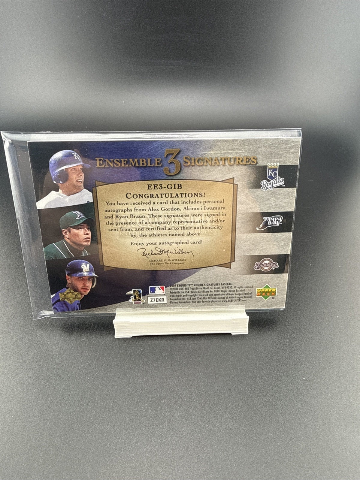 2007 Exquisite Autograph Ensemble Triple Signatures #BLG Bourn Lewis Gomez #/35