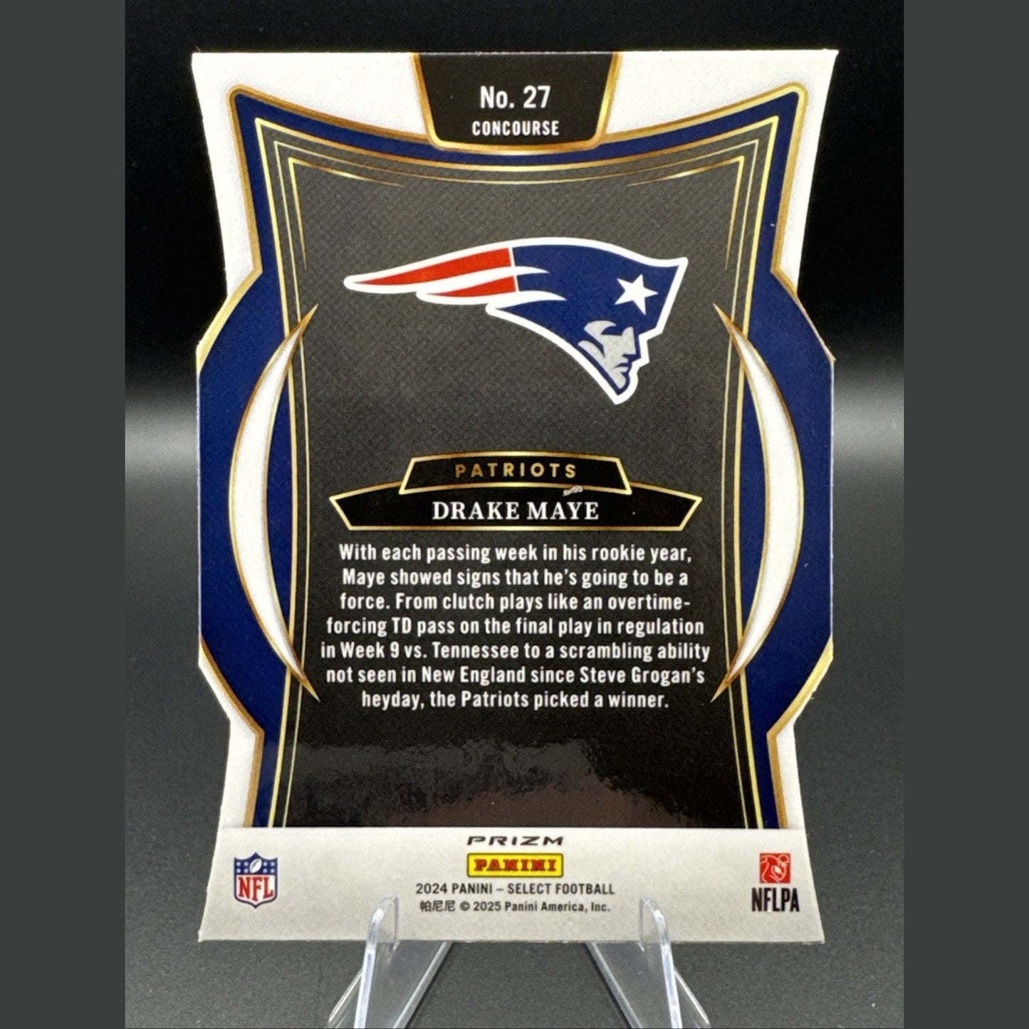 2024 Panini Select - Concourse Drake Maye #27 Silver Prizm Die-Cut (RC)