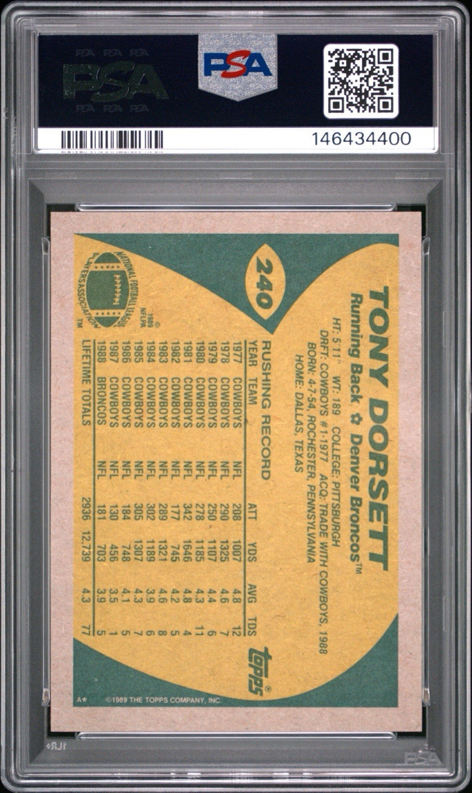 1989 Topps - Tony Dorsett #240