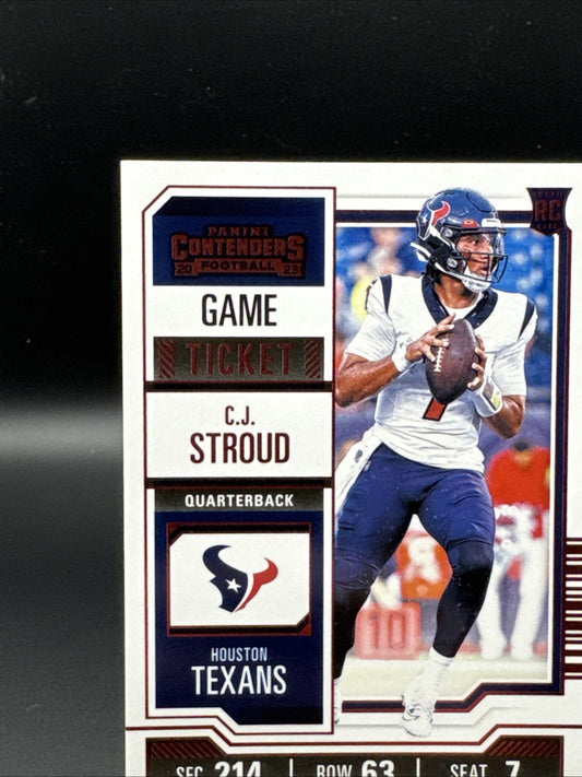 2023 Panini Contenders C.J. STROUD #40 GAME TICKET Rookie RC RED FOIL - Texans