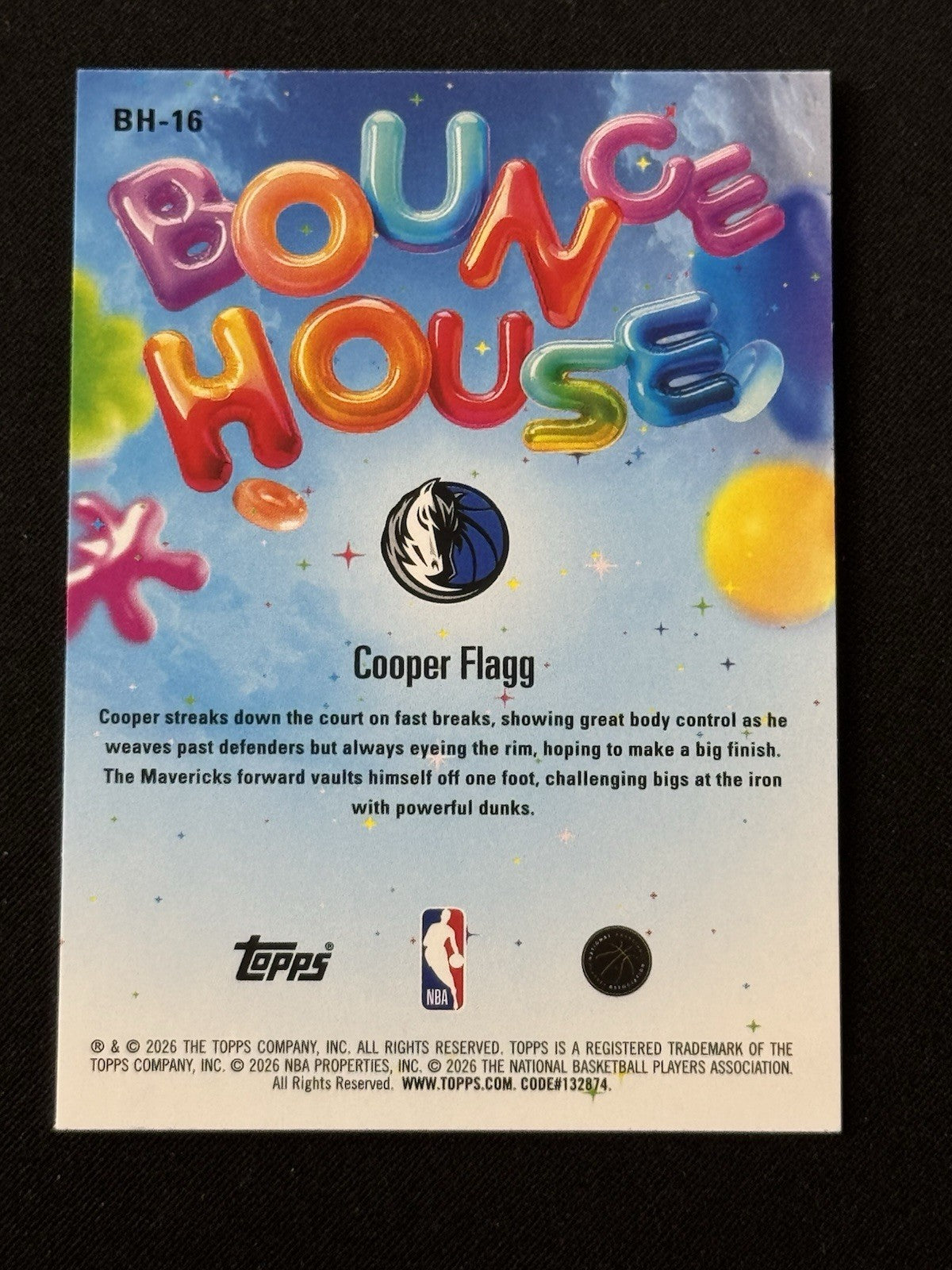 Topps Cooper Flagg Bounce House BH-16 Rookie Mavericks NBA Hoops Card 2026
