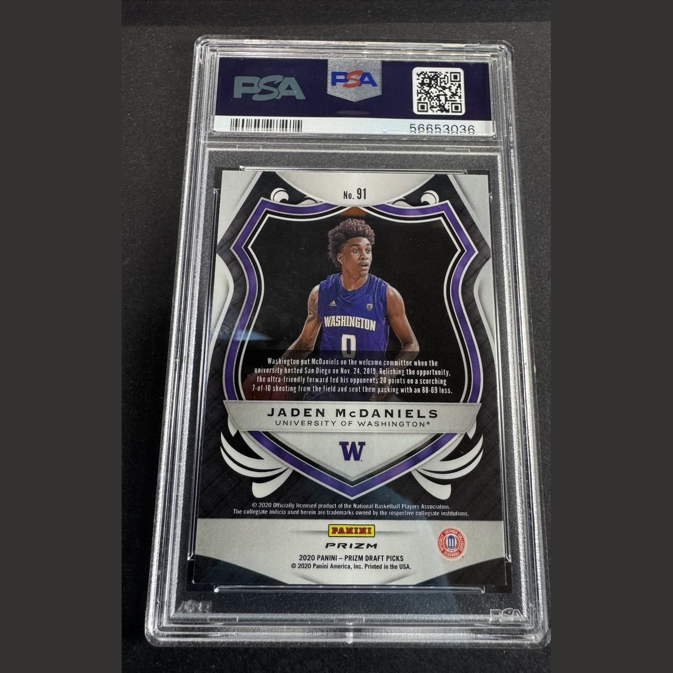 2020 Panini Prizm Crusade Jaden McDaniels Silver Prizm PSA 9