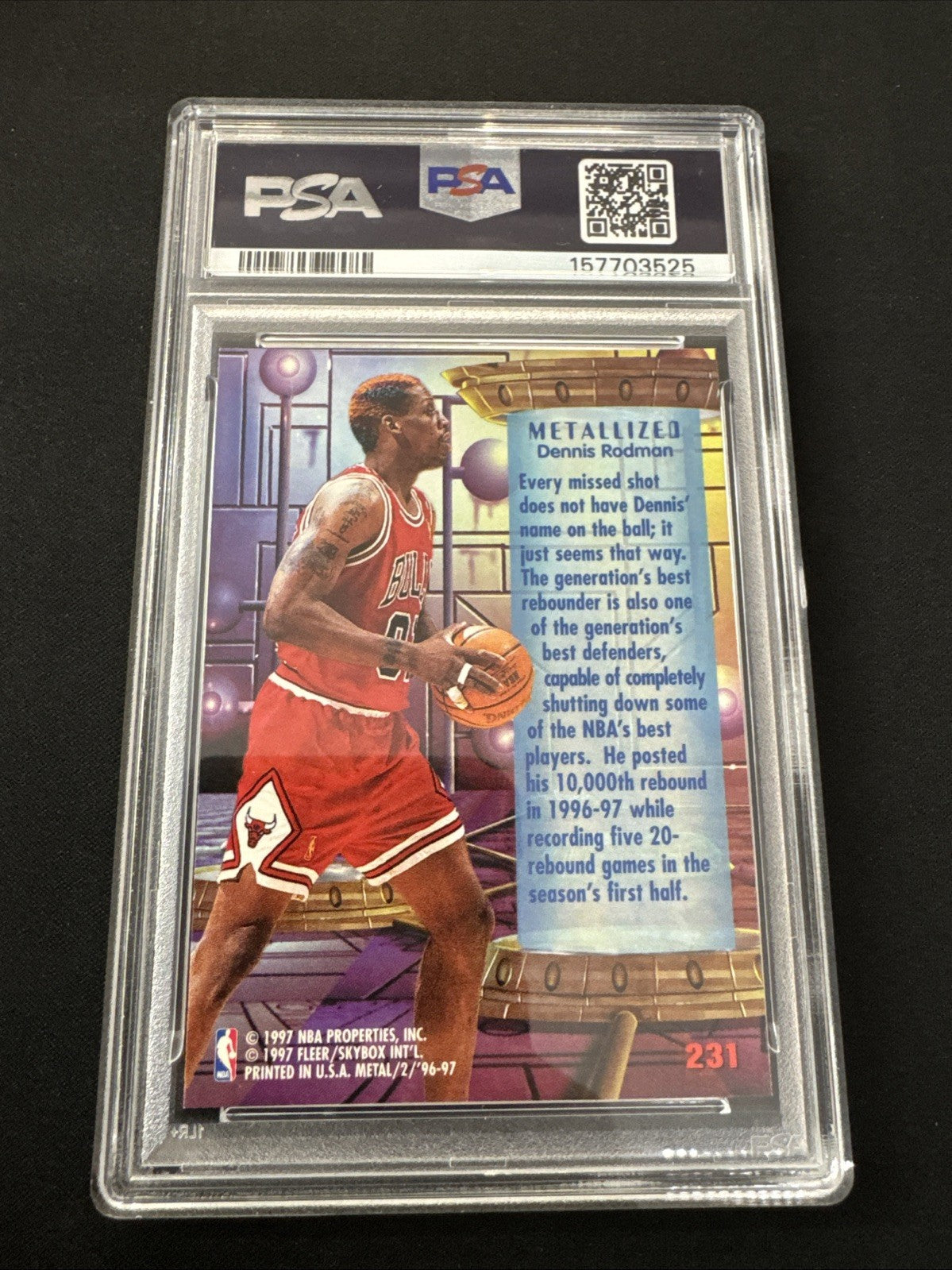 1996-97 Fleer Metal - Metallized Dennis Rodman #231 PSA 10 POP 18