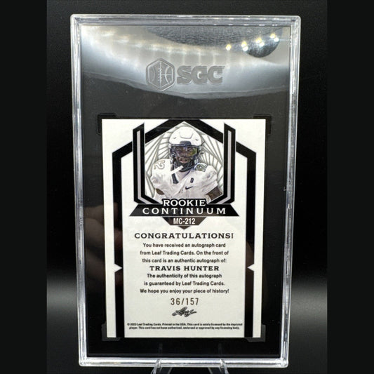 2023 Leaf Metal Travis Hunter MC-212 Autographed 36/157 SGC GM 10 Auto 10