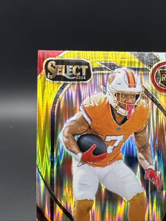 2024 Panini Select - Club Level Bucky Irving #239 Red & Yellow Shock Prizm (RC)