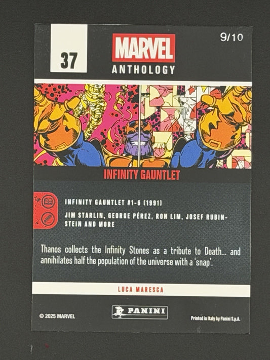 2025 Panini Marvel Anthology 37 Infinity GauntleT 9/10 Cosmo Holo THANOS