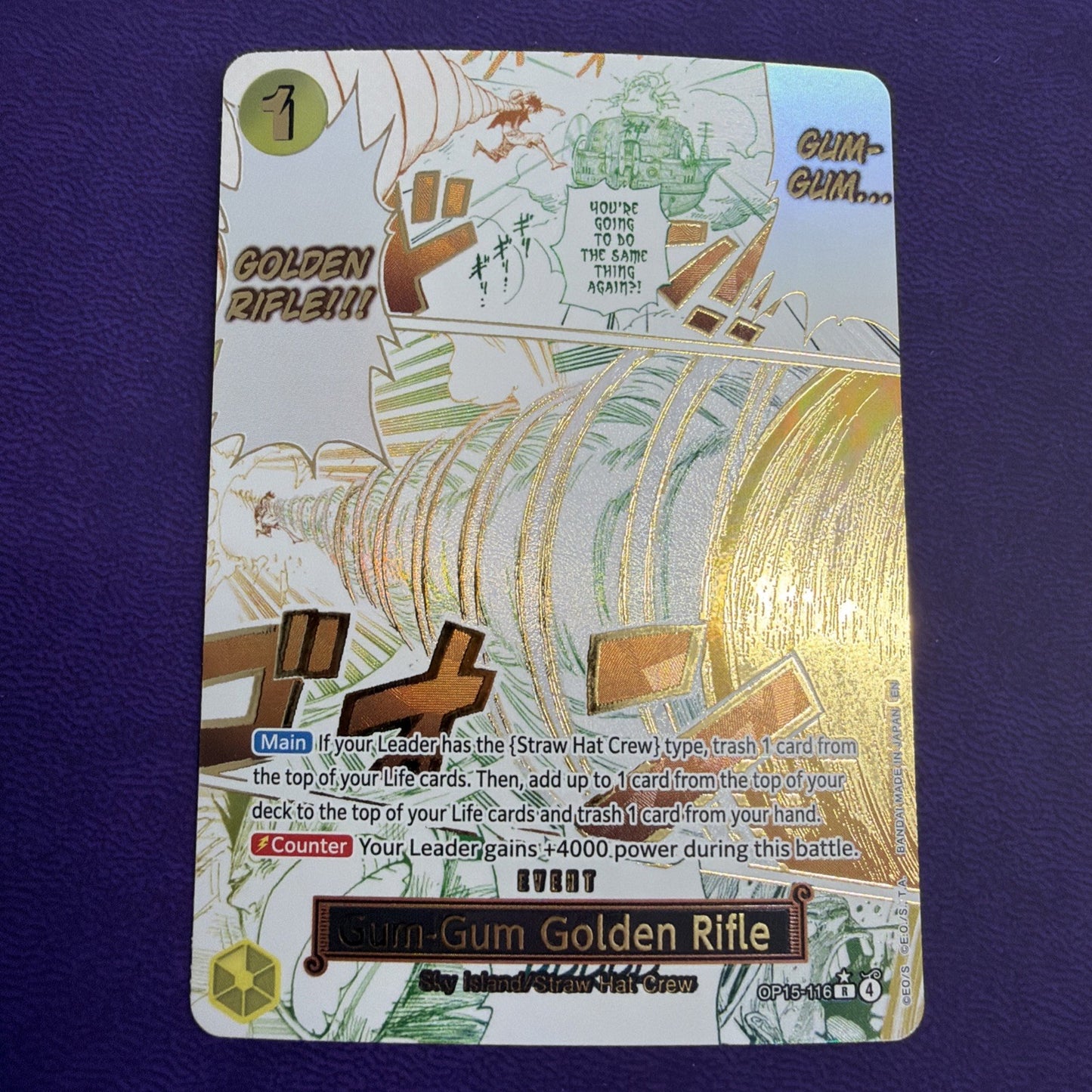 Gum-Gum Golden Rifle (Alternate Art) OP15-116 Adventure on Kami's Island Foil