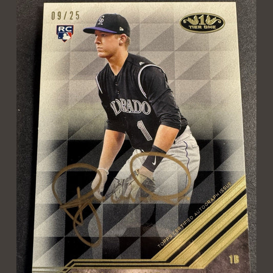 2018 Topps Tier One 1 Ryan McMahon Rookie RC Autograph Auto SP 9/25 Gold Auto