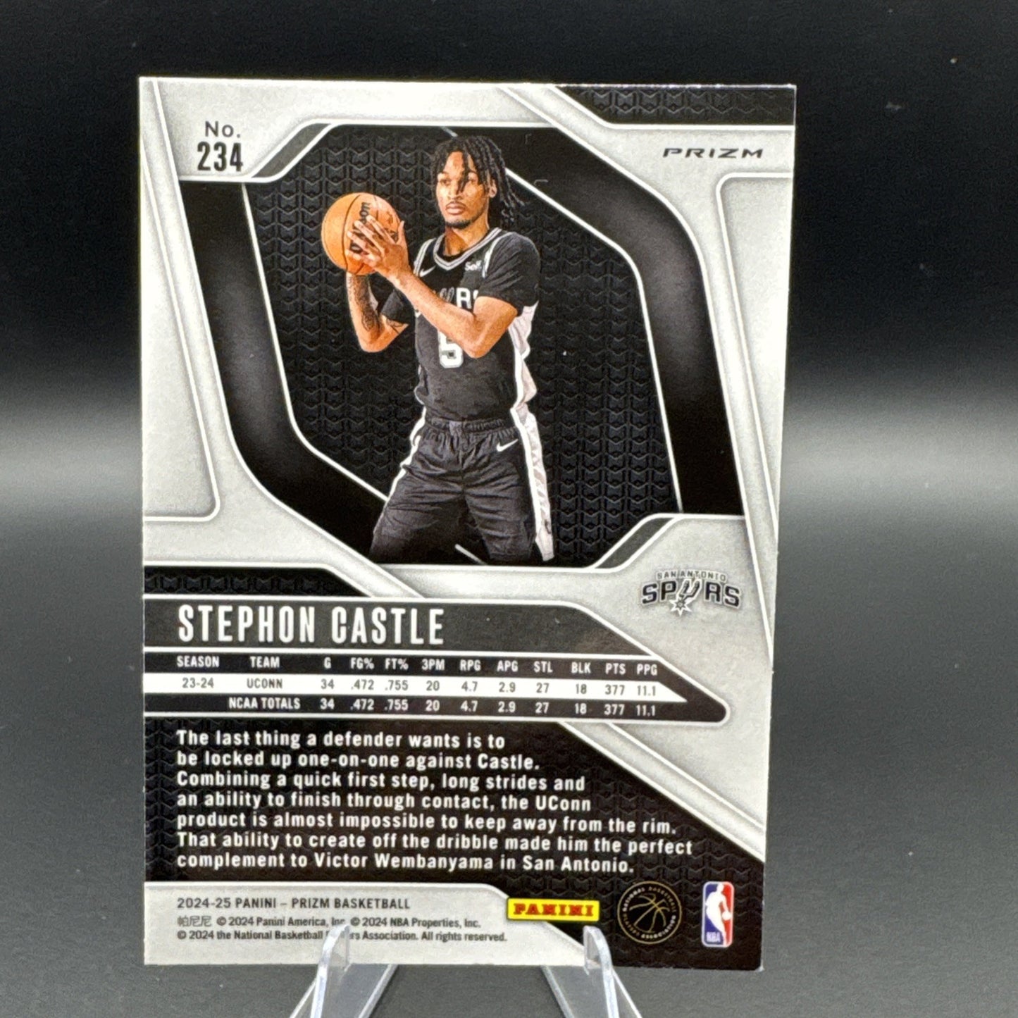 2024-25 Panini Prizm China Stephon Castle #234 RC Rookie Silver