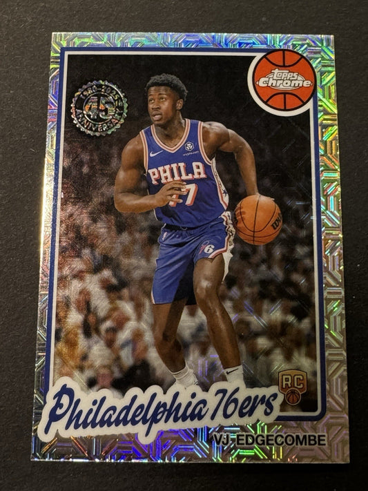 2025-26 Topps VJ Edgecomb 1980-81 Topps Chrome Silver Pack Mojo Refractor Prizm