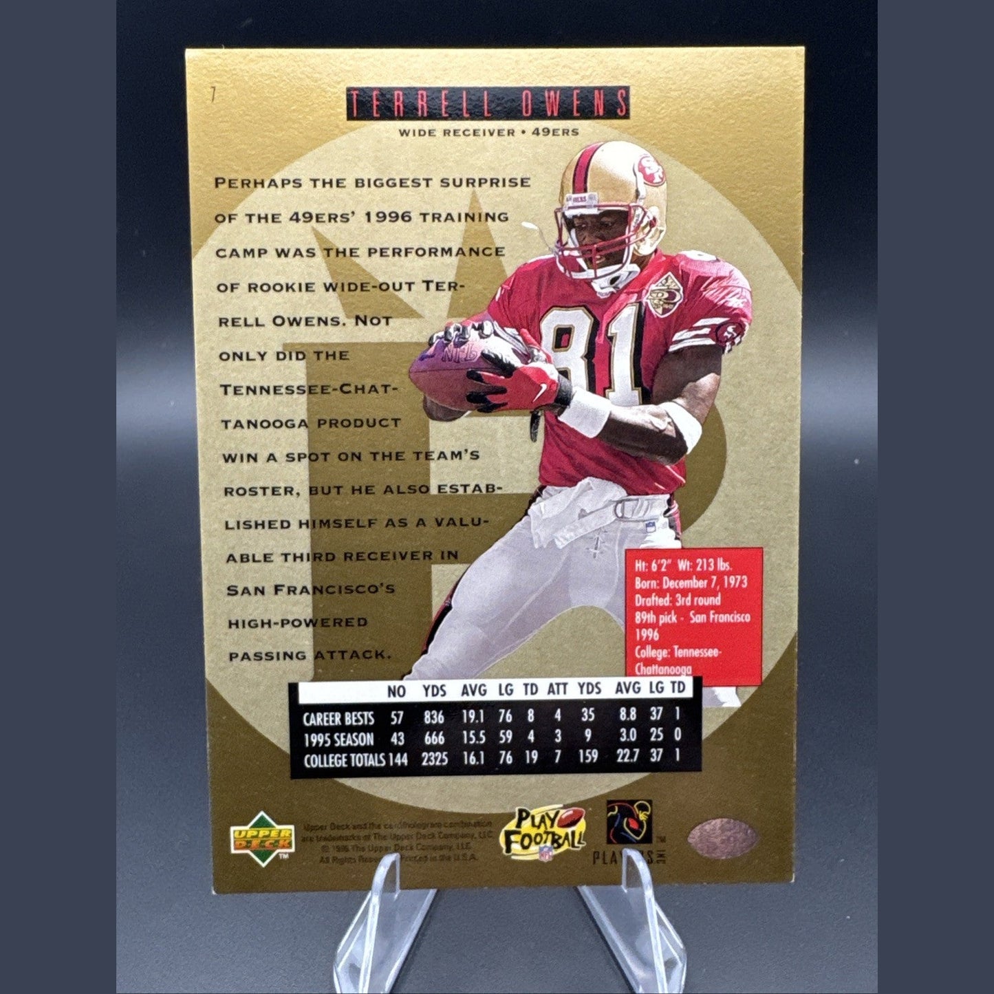 Terrell Owens 1996 Upper Deck SP Card #7 FOIL ROOKIE RC NICE! 49ers NINERS