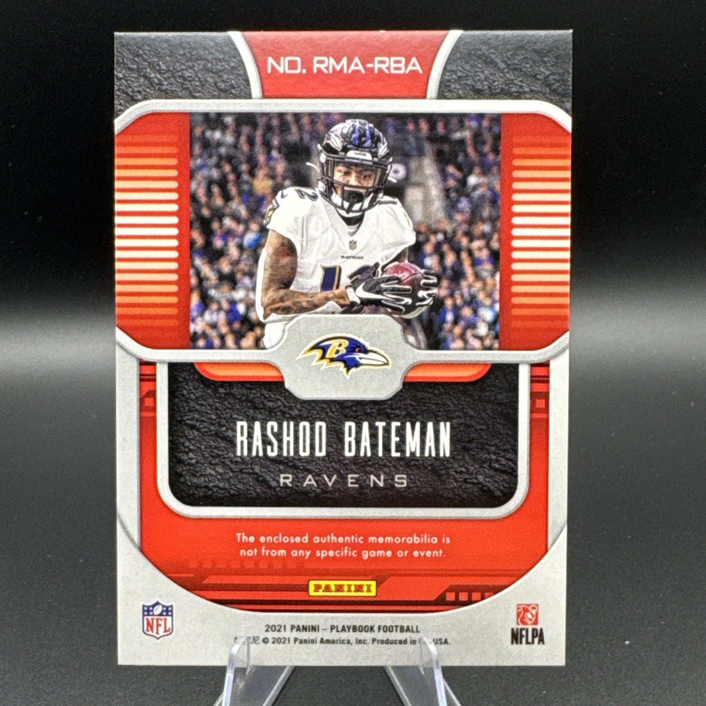 2021 Rashod Bateman Playbook RC #RMA-RBA Authentic Memorabilia Patch Rookie