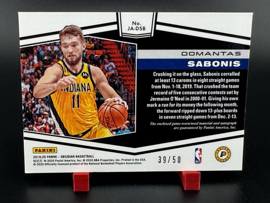2019-20 Panini Obsidian Domantas Sabonis Orange Electric Etch Game-worn Auto /50