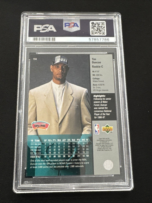 1997-98 Upper Deck - Tim Duncan #114 (RC) PSA 9