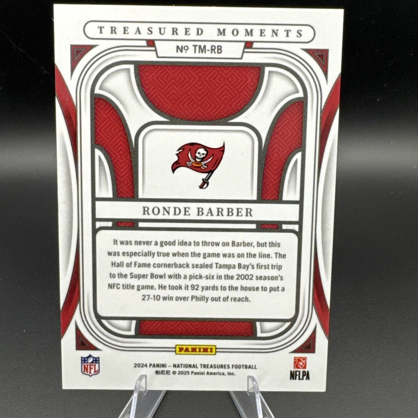 2024 Ronde Barber National Treasures Treasured Moments Holo Silver #TM-RB 81/99