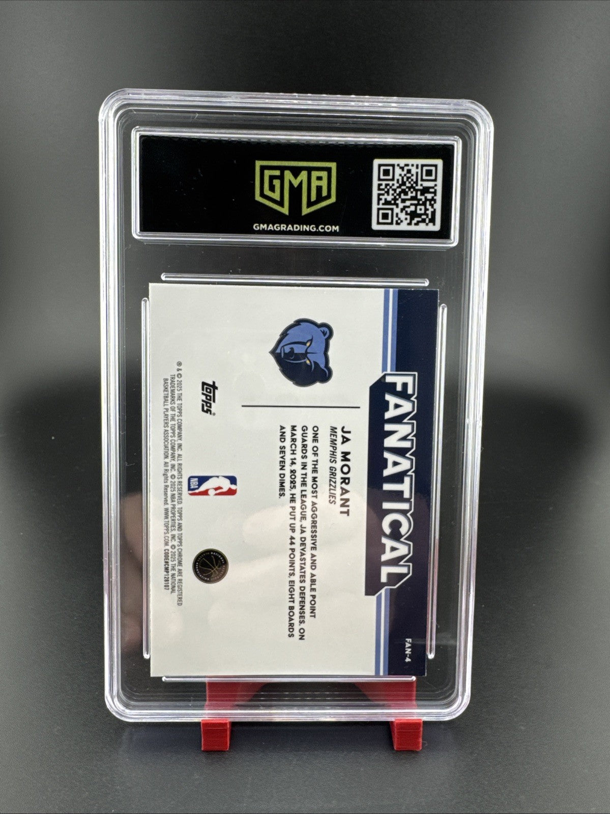 Topps 2025-26 Chrome Ja Morant Fanatical Insert #FAN-4 Grizzlies NBA GMA 10