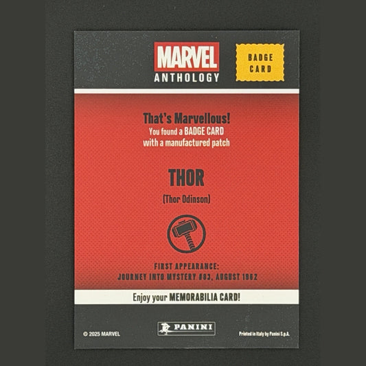 Panini Marvel Anthology Memorabilia Badge Card - THOR