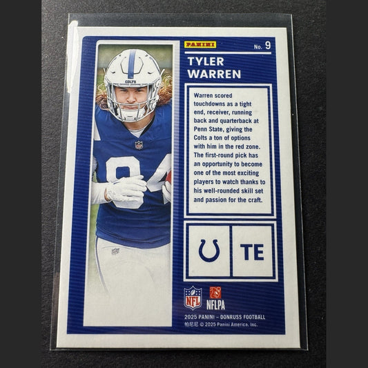 2025 Donruss The Rookies/Elite Series/Base Tyler Warren