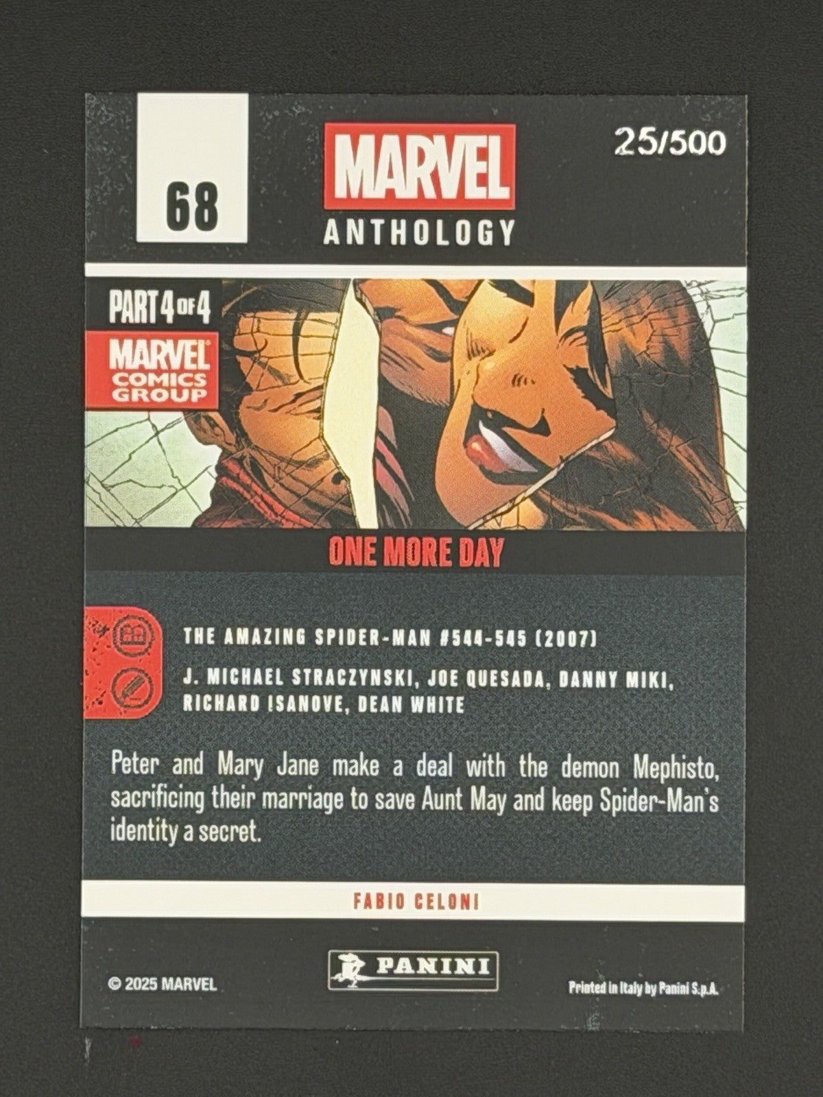 Panini Marvel Anthology Glitch Holo ONE MORE DAY Spider-man/500