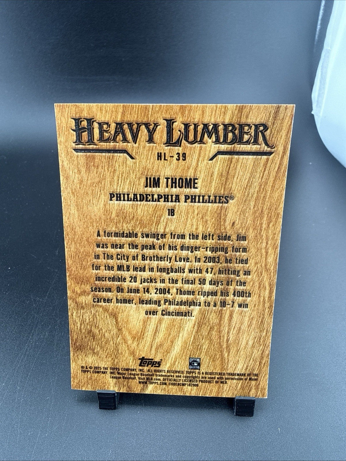 2025 Topps Series 2 - Heavy Lumber Jim Thome #HL-39