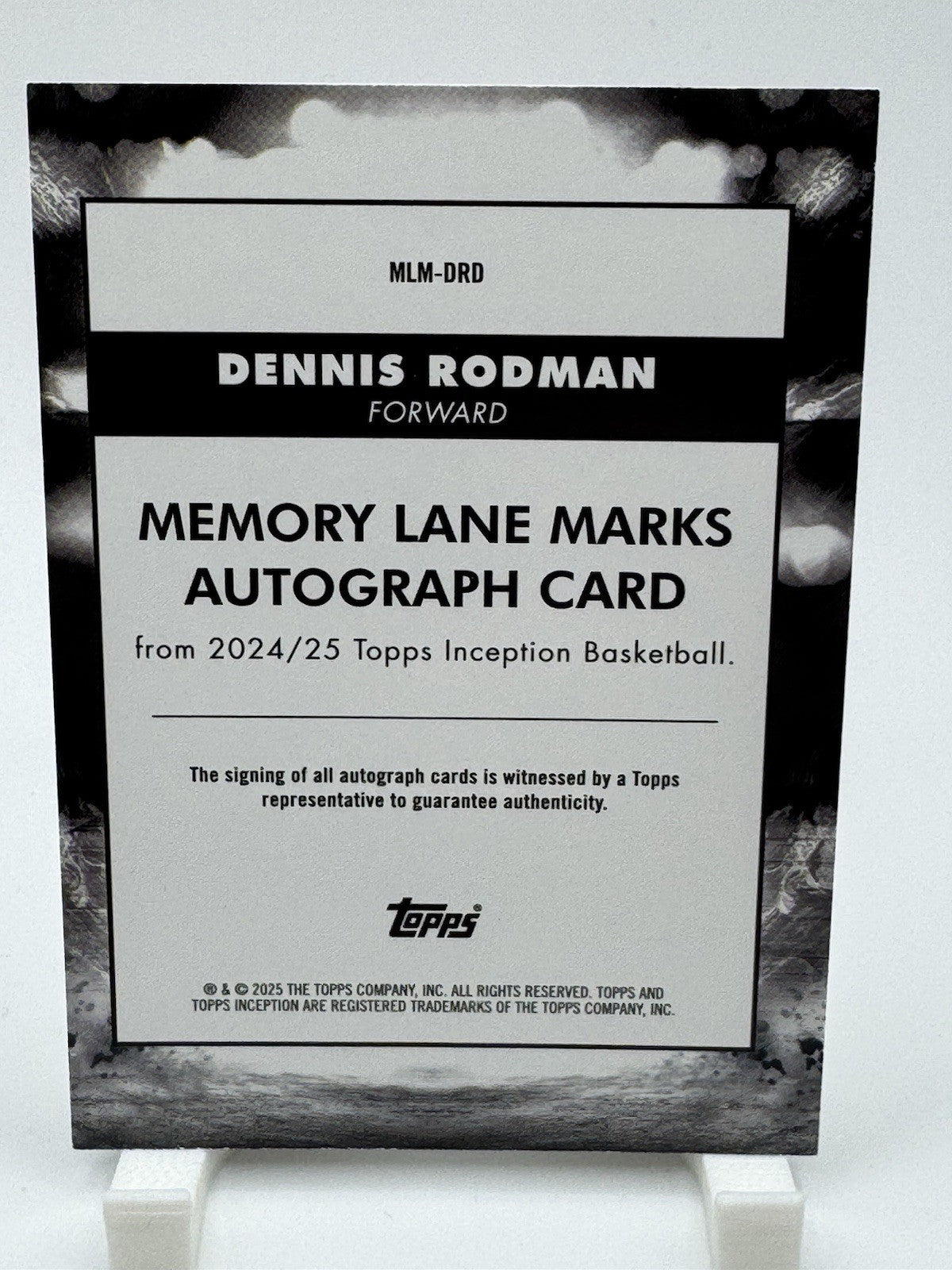 DENNIS RODMAN 2024-25 Topps Inception Memory Lane Marks Signature Auto #d/75