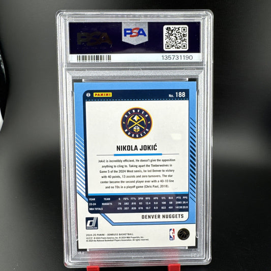 2024 Donruss Nikola Jokic Holo Green Laser #188 PSA 9