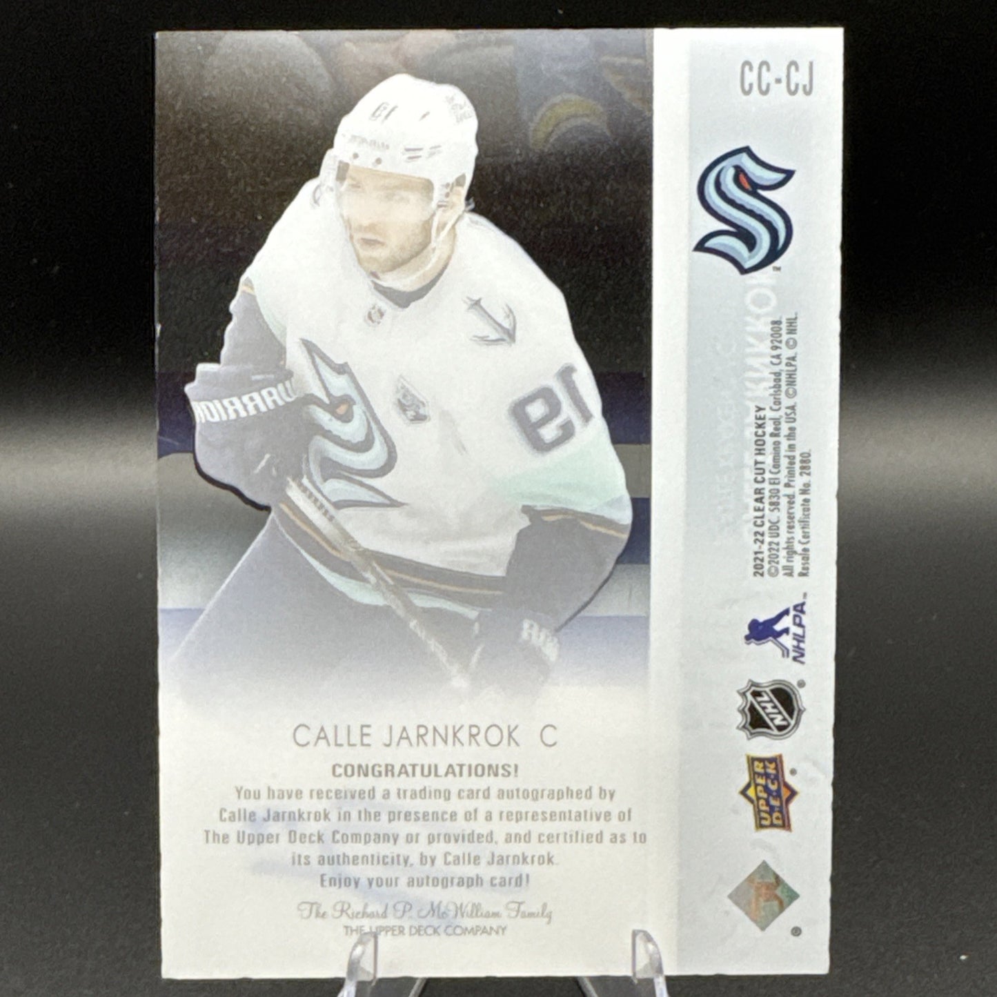 2021-2022 Upper Deck Clear Cut Calle Jarnkrok Acetate Auto #CC-CJ