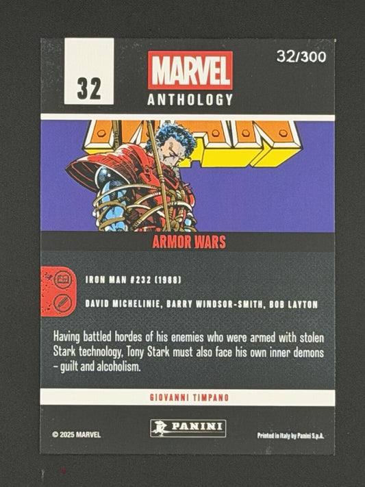 ARMOR WARS numbered /300 Sparkle Holo - Panini MARVEL ANTHOLOGY Iron Man