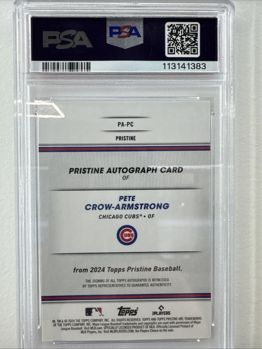 2024 Topps Pristine - Pristine Autographs Pete Crow-Armstrong #PA-PC /150 PSA 10