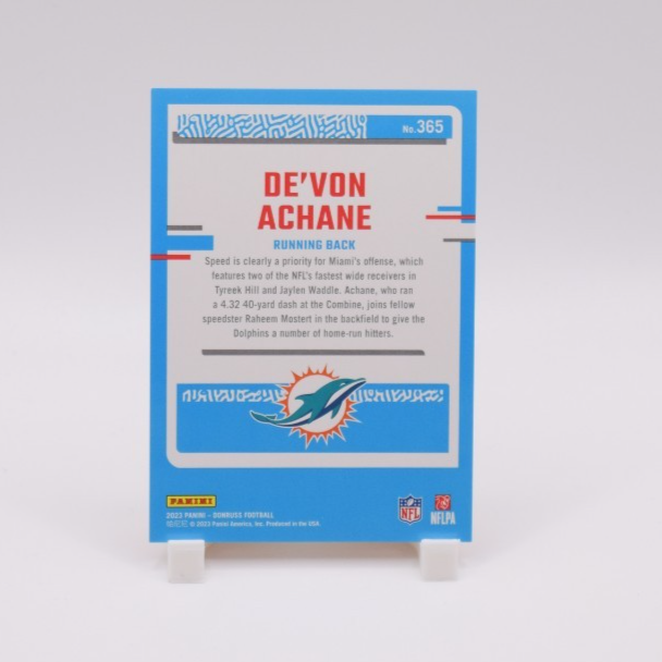 2023 Donruss De'Von Achane Orange Holo Stat line Rated Rookie 26/28 #365 Miami