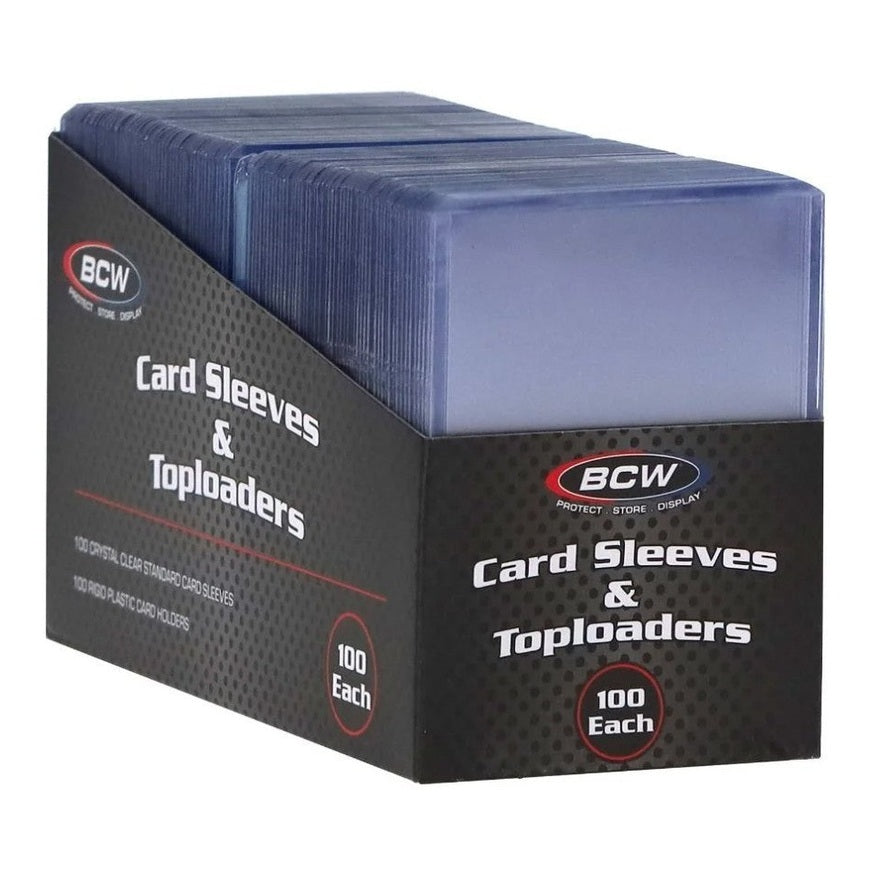 100 Count Card Sleeves and Top Loader Combo Pack 3x4 Standard BCW 100 of Each