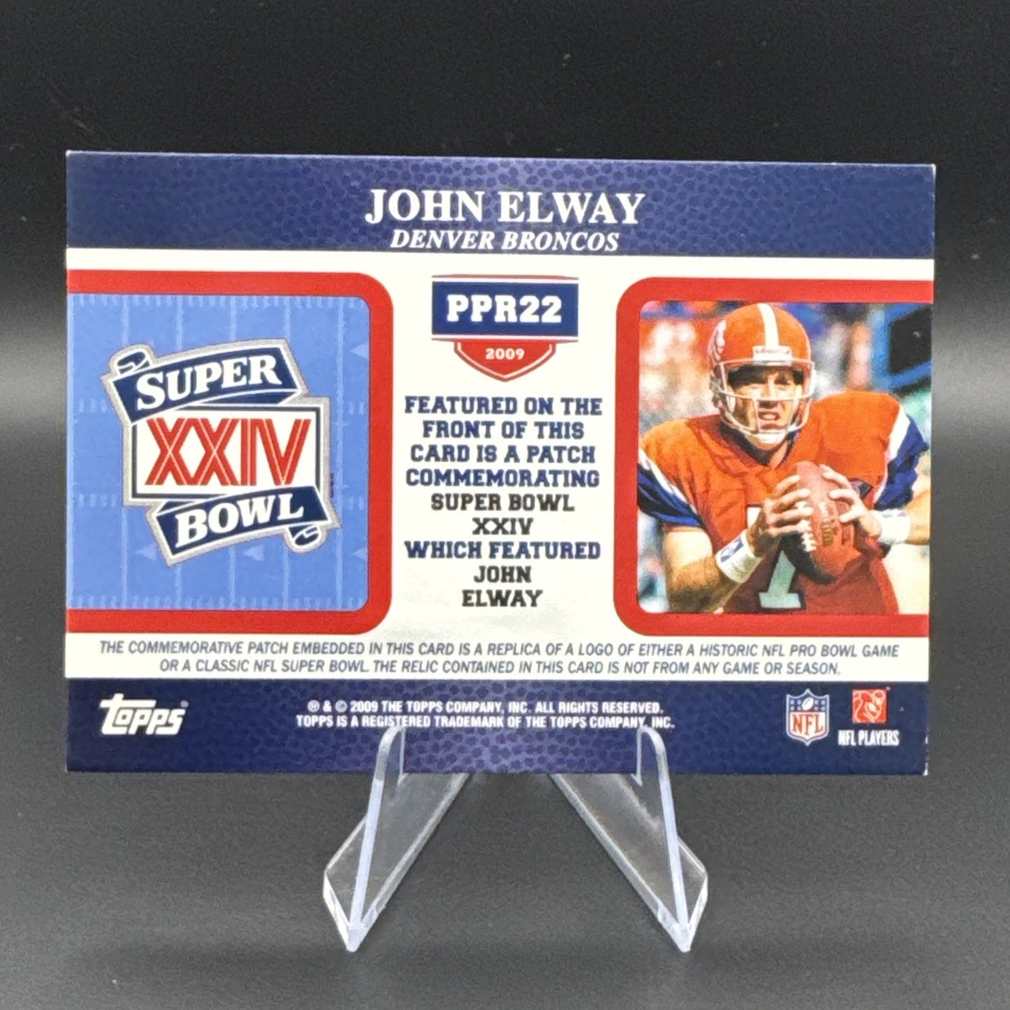 2009 Topps Postseason Patches #PPR22 John Elway SB XXIV