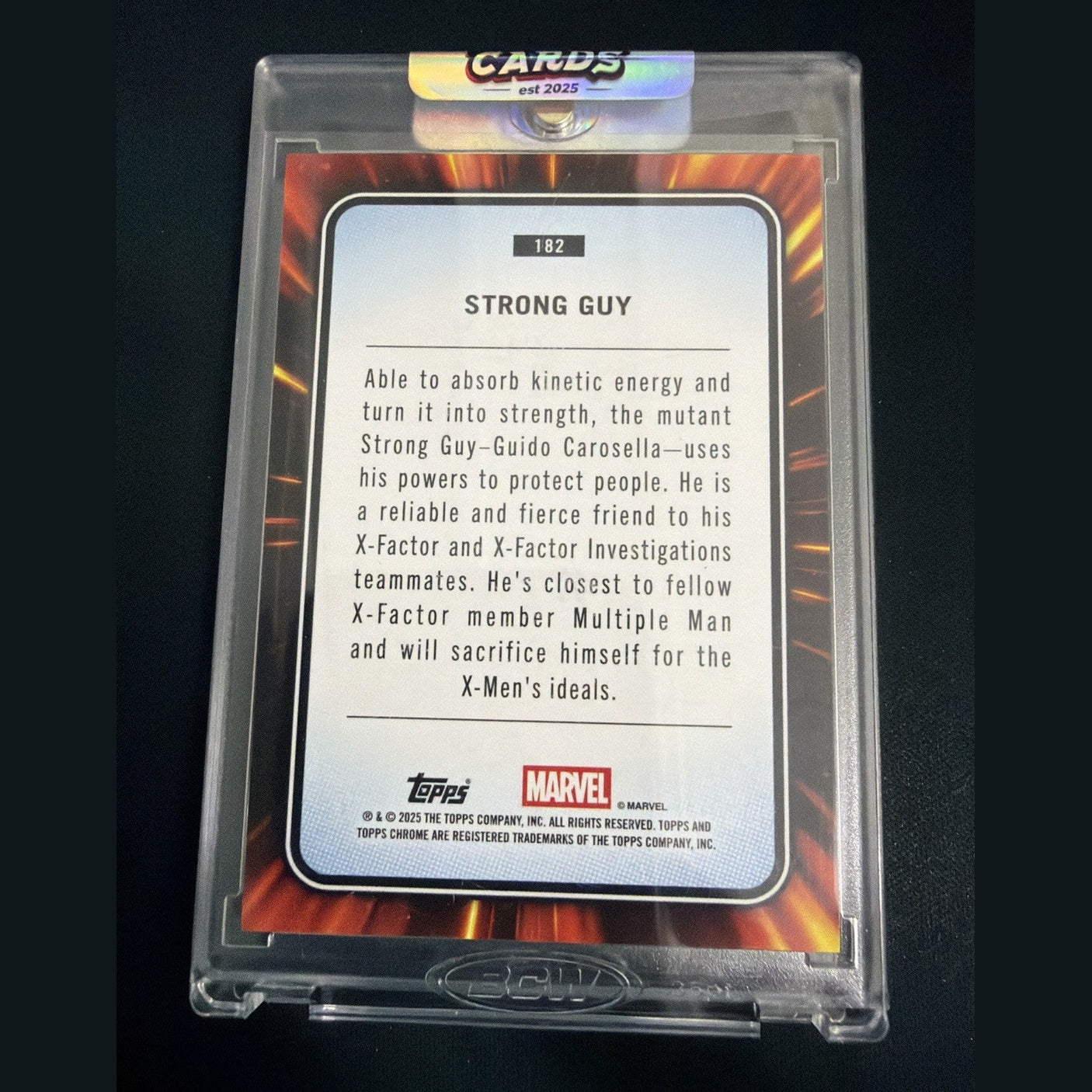 2025 Topps Chrome Marvel Sapphire Strong Guy Black /10