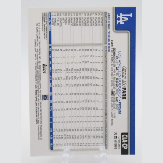 2025 Topps Chrome CHAN HO PARK 19/50 Legends Refractor Auto CLA-CP Dodgers /50