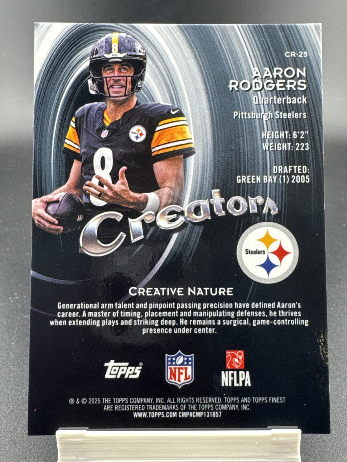 2025 Topps Finest Football #CR-25 Aaron Rodgers Creators 2/10