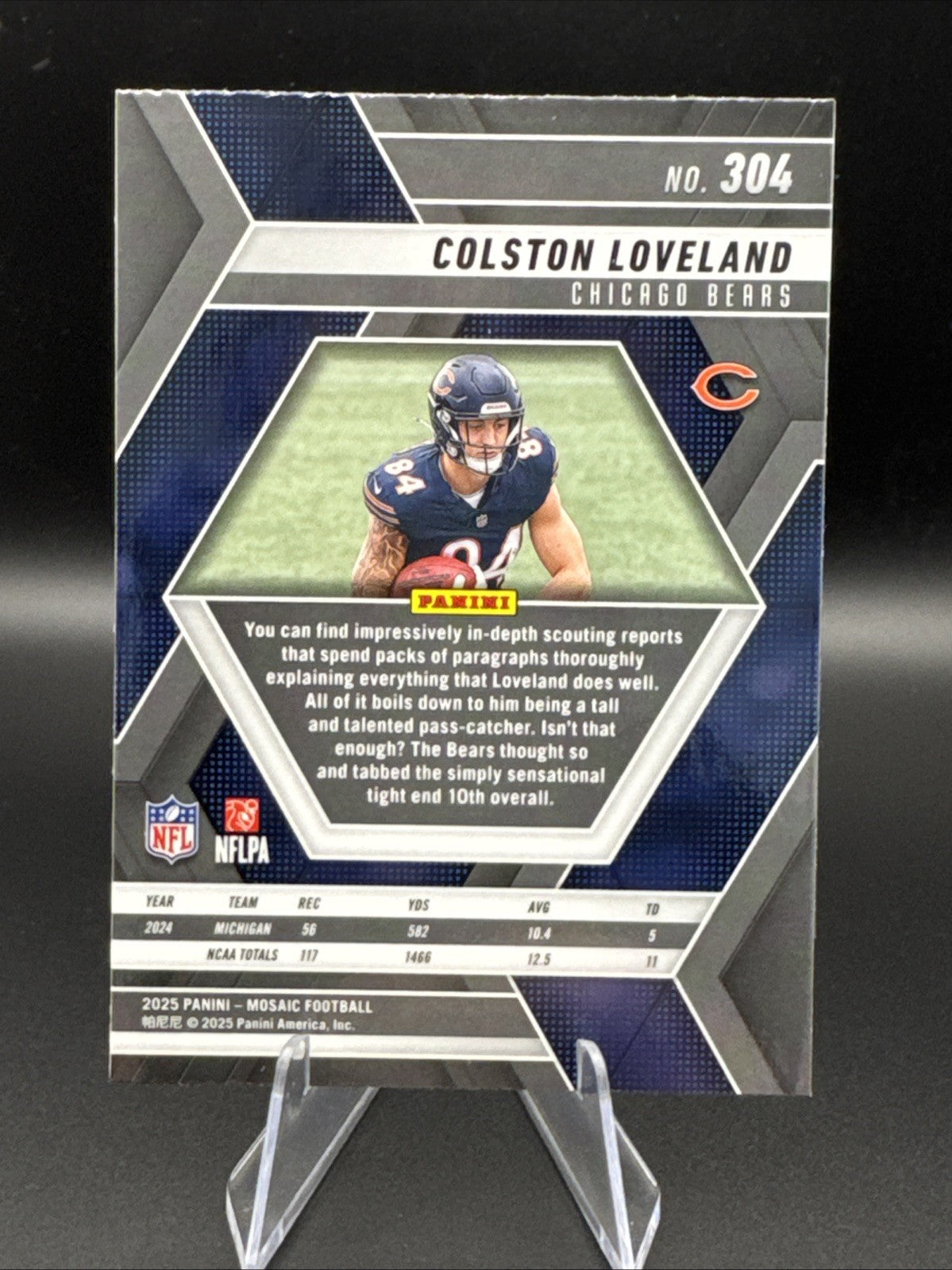 2025 Mosaic Colston Loveland RC #304 Chicago Bears