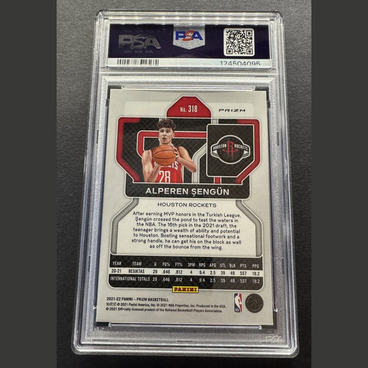 2021-22 Panini Prizm Alperen Sengun #318 Purple Wave Prizm (RC) PSA 9 !