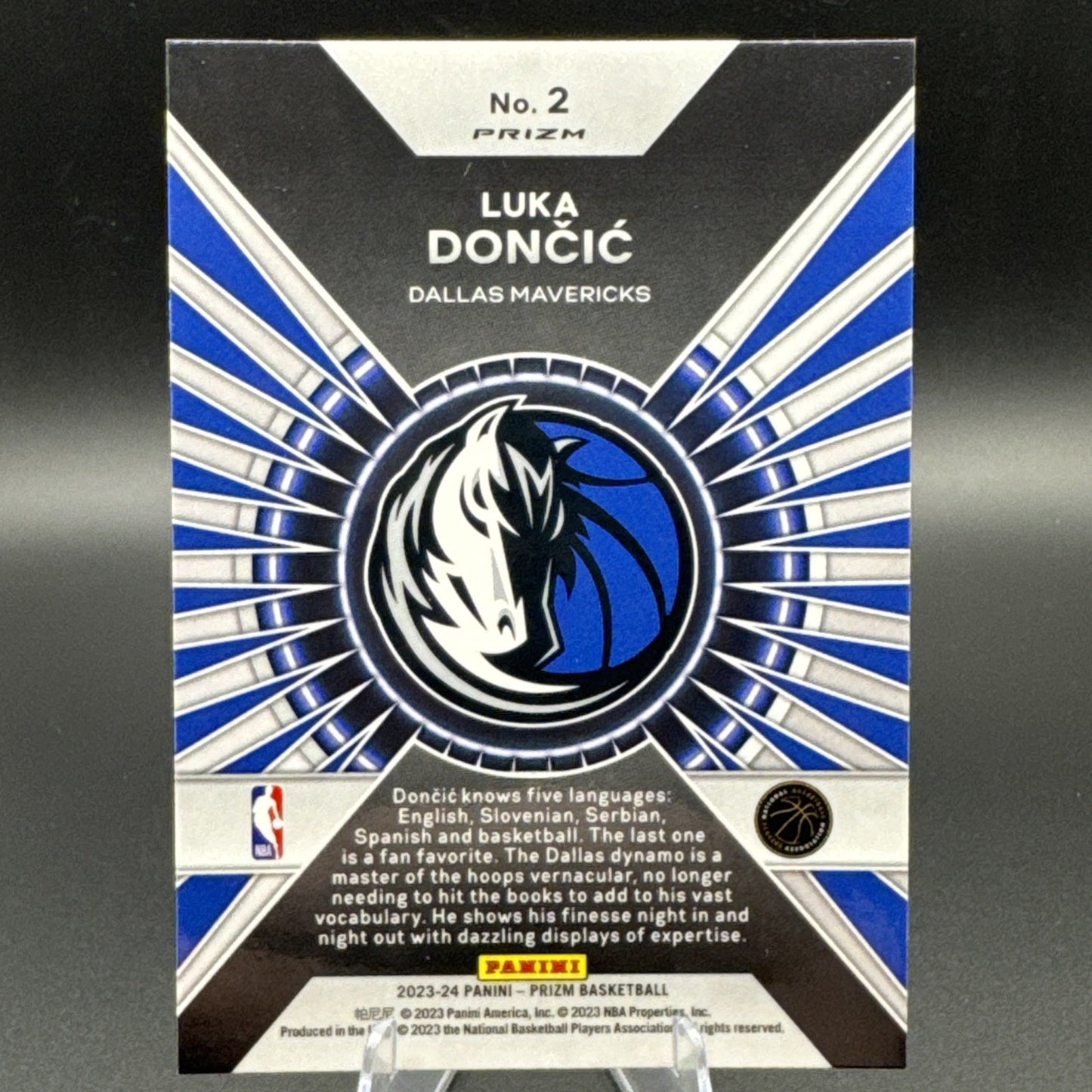 2023-24 Panini Prizm Luka Doncic Green Prizm Dominance #2 Mavs - Lakers