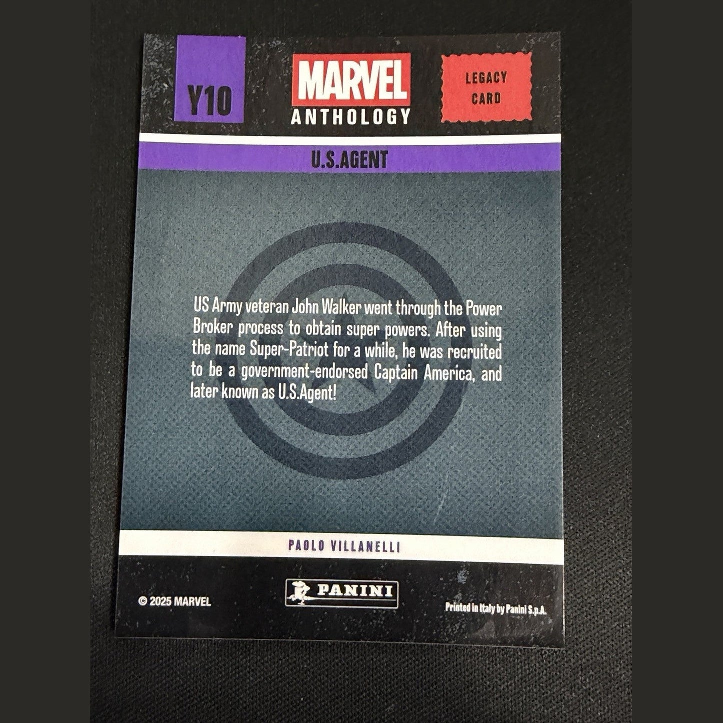2025 Panini Marvel Anthology Treasure Box Legacy Insert Card #Y10 U.S. Agent