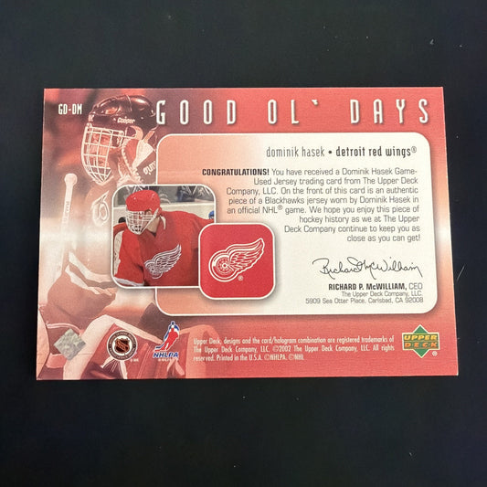 2002-03 Upper Deck Good Ol' Days Dominik Hasek #GO-DM HOF ie7